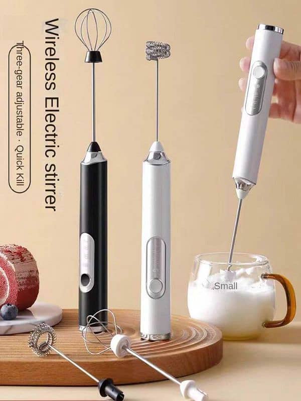 Handheld 2 in 1 wireless electric Egg beater - Mini milk coffee mixer 0