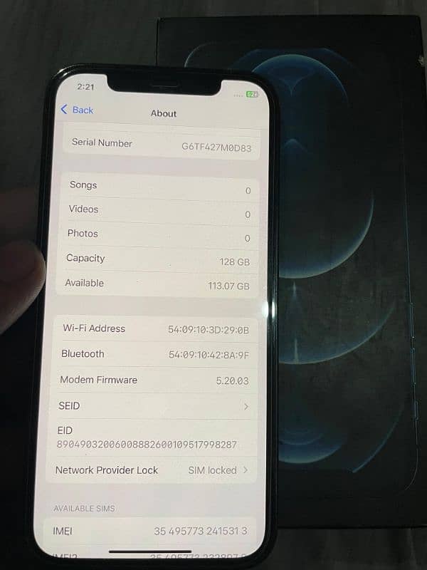 Iphone 12 pro jv dual PTA approved with box 92BH 0