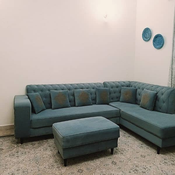 Lshaped sofa with ottoman 1