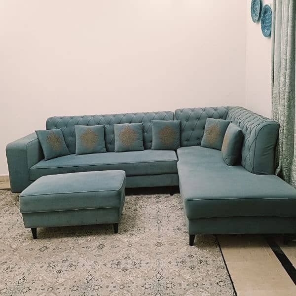 Lshaped sofa with ottoman 2