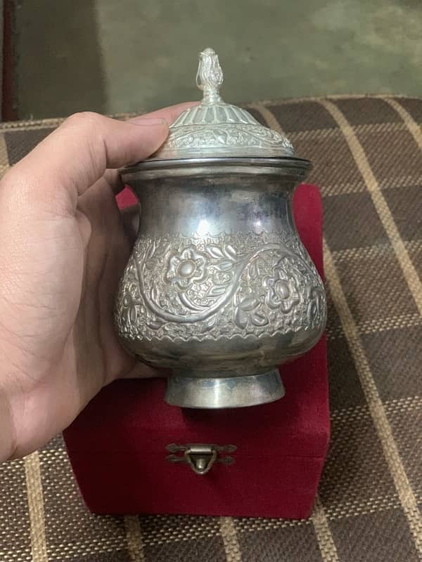 ORIGINAL Silver // silver decoration pot //antique piece 3