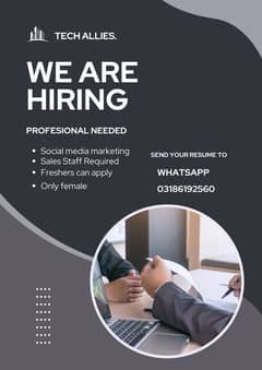 We are hiring Females candidate's