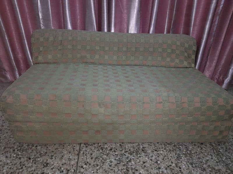 Sofa Cum Bed and Wooden Chairs for Sale 0