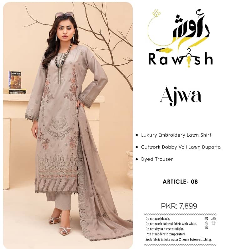 Original Bareeza Embroidered Lawn Suit 1