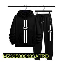 Men's Stitched Polyester Fleece Printed Track Suit