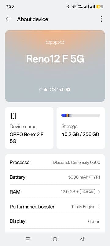 Oppo reno 12f 5g 6