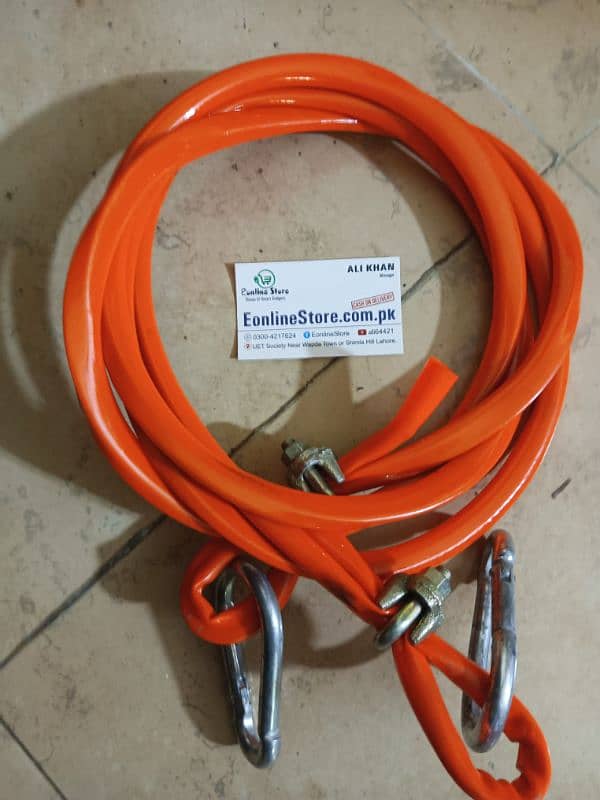 Heavy Duty 5 Ton Car Tow Cable – Towing Pull Rope Strap Hooks 5M 7