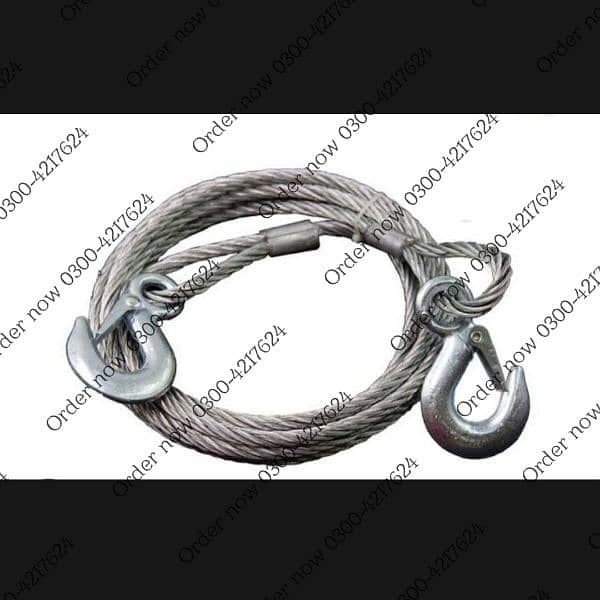 Heavy Duty 5 Ton Car Tow Cable – Towing Pull Rope Strap Hooks 5M 10