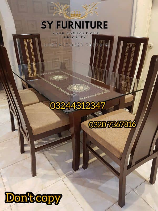 new 6 chairs dinning table set 2