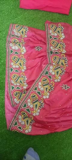 heavy embroidered hand work saree