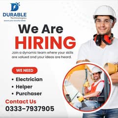 Electrician | Helper | Purchaser | Jobs | Male Staff