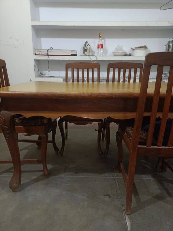 Wooden Dinning table with 6 chairs for sale 3