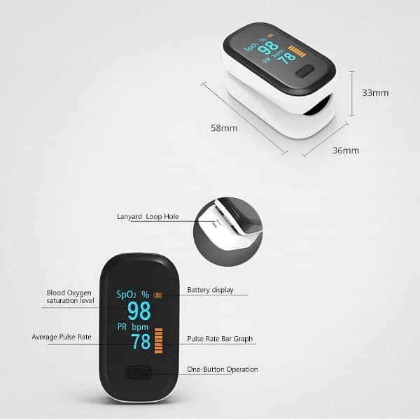 Finger Pulse Oximeter SPO2 PR PI RR Monitoring Oxygen Saturati 10