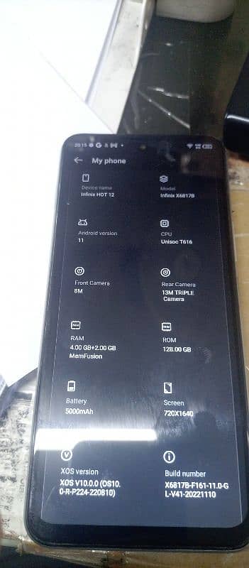 INFINIX HOT 12 4+2/128GB  WITH BOX CHARGER ALL OK 1