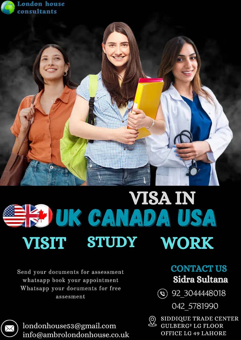 UK / Portugal/ Work/Visit/Study/TURKEY/SCHENGEN/italy/CANADA/USA/IELT 0