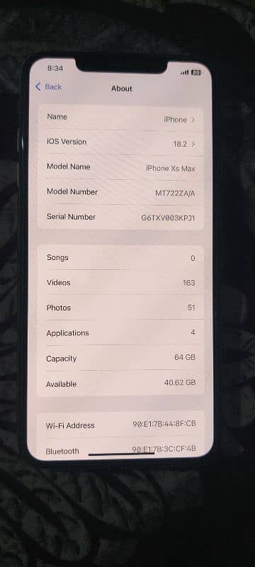 I phone xsmax 64gb /Full Box ka sath Non Pta Lush condition health 80 2