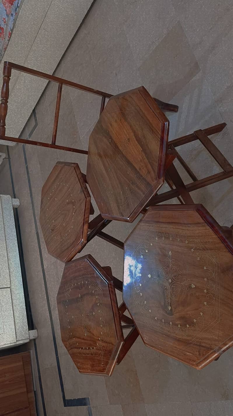 Wooden space saving foldable tables . Excellent condition. Reasonable 1