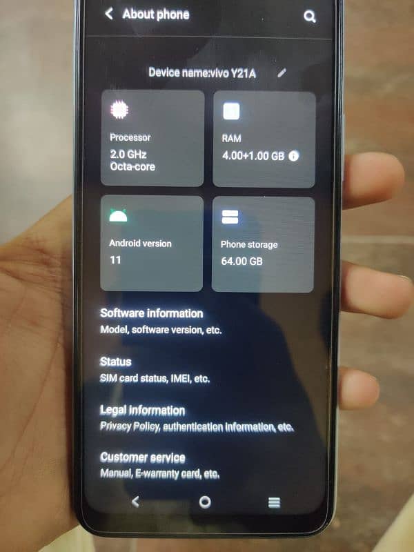 vivo y21A 4 64 all ok hai and exchange phone 5