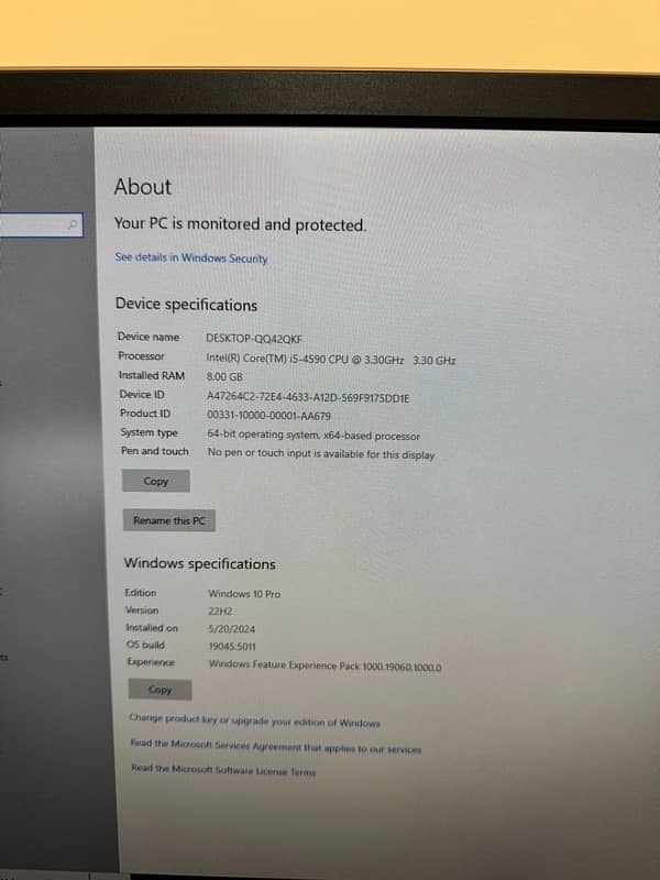 dell cor i5 4th gen pc with 24 inch lcd 4