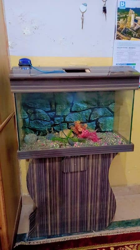 Aquarium with wooden stand 1