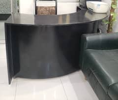 Curved Black Reception Table