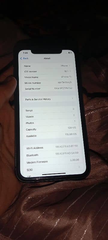 iphone 11 waterpack 128 GB All ok 15 days guarantee 3