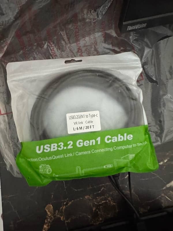 pcvr cable type c gen 3.2 6meter 20ft long high 5gbps speed best for v 0