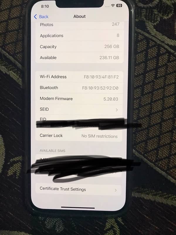 iPhone 12pro max factory unlock 256gb betry 91 {128k} 1