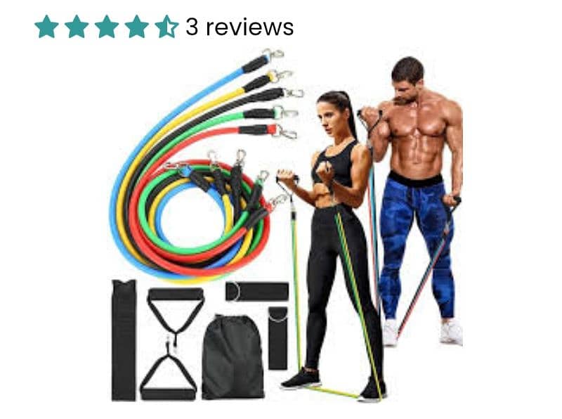 11 PCS Latex Resistance Band Set Exercise Fitness Workout Set 1