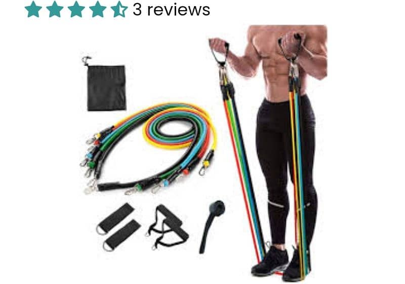 11 PCS Latex Resistance Band Set Exercise Fitness Workout Set 3