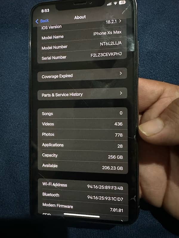 iphone xs max PTA APPROVED 256 gb 3