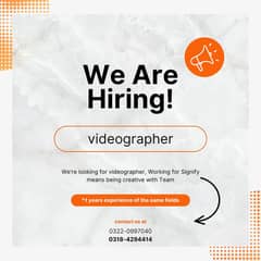 Part-Time Videographer Needed for Video Shoot in Lahore