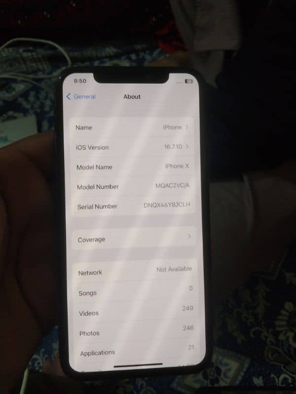 I Phone X PTA Approved 64gb 4