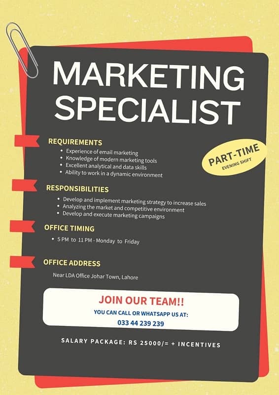 Part-Time Email Marketing Specialist (Evening Shift) - Lahore 0