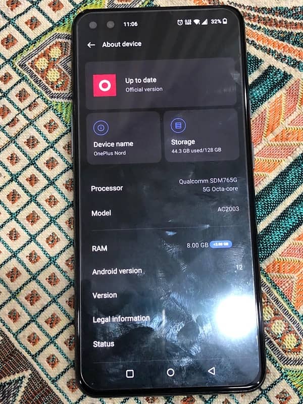 Oneplus nord 8gb 128gb dual sim pta approved 0