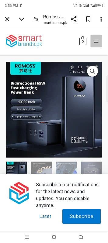 rommos power Bank fast charge original 100% stock 0