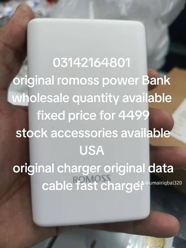 rommos power Bank fast charge original 100% stock 2