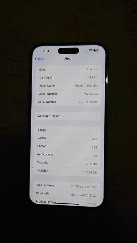 Iphone 14 pro max 256 gb 8