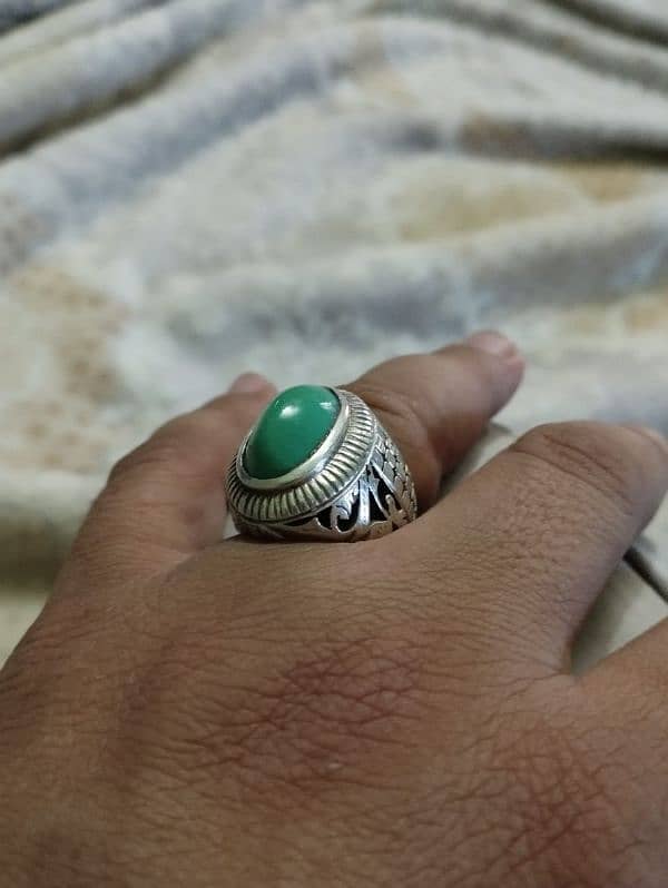 Feroza Silver Ring (irani natural Faroza stone) 0