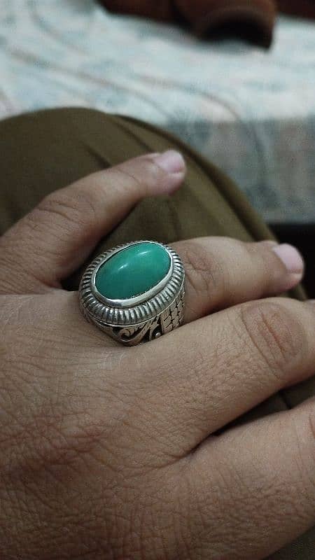 Feroza Silver Ring (irani natural Faroza stone) 1