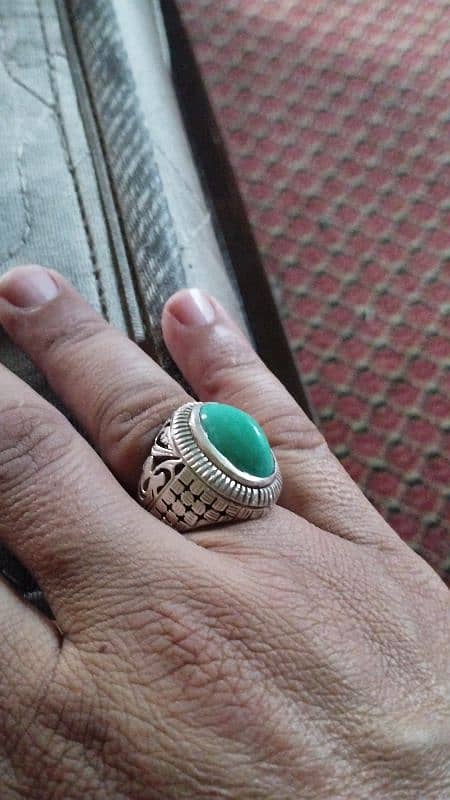 Feroza Silver Ring (irani natural Faroza stone) 2