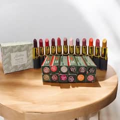 12 Pcs High Pigmented Smudge Proof Lipsticks in Mate & Glossy Finishes