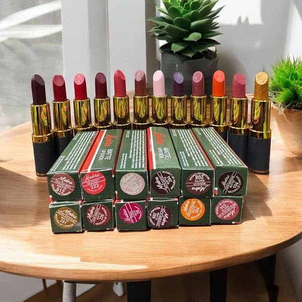 12 Pcs High Pigmented Smudge Proof Lipsticks in Mate & Glossy Finishes 1