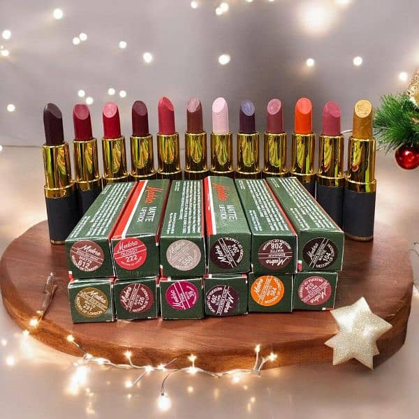 12 Pcs High Pigmented Smudge Proof Lipsticks in Mate & Glossy Finishes 2