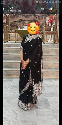 black silk trending fashion with silver tilla work in reasonable price