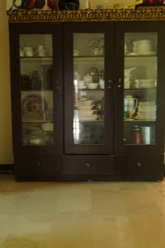 Title:   3 door Showcas for sale/Almari/wooden cupboard for sale