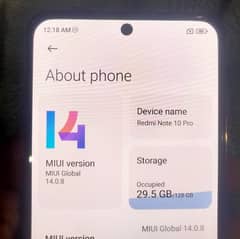 Redmi note 10pro 8+3 ram 128gb