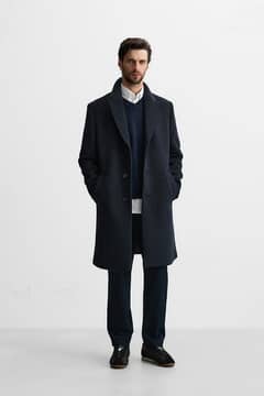 ZARA Men Wool Long Blazer Coat