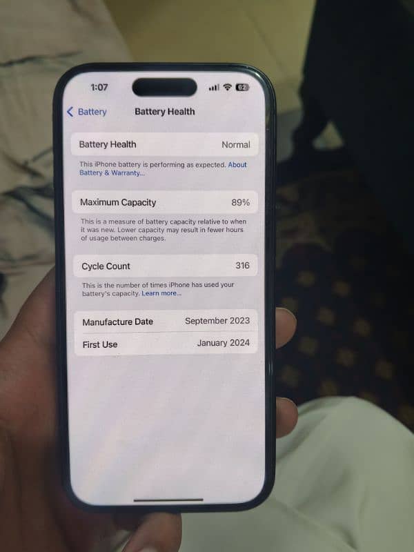 iphone 15 black non pta sim time 2months full box 0