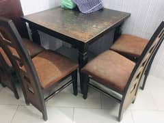 4 seater used wooden polished dining table